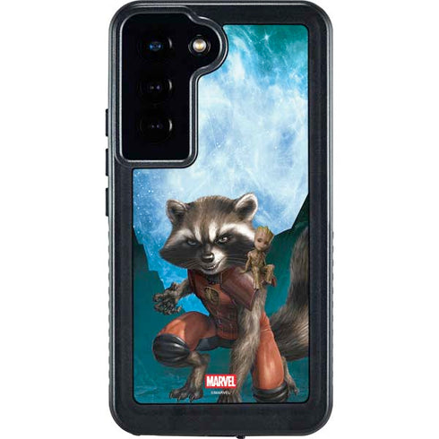 Marvel Rocket and Baby Groot Cosmic Bond Galaxy S24 Waterproof Case